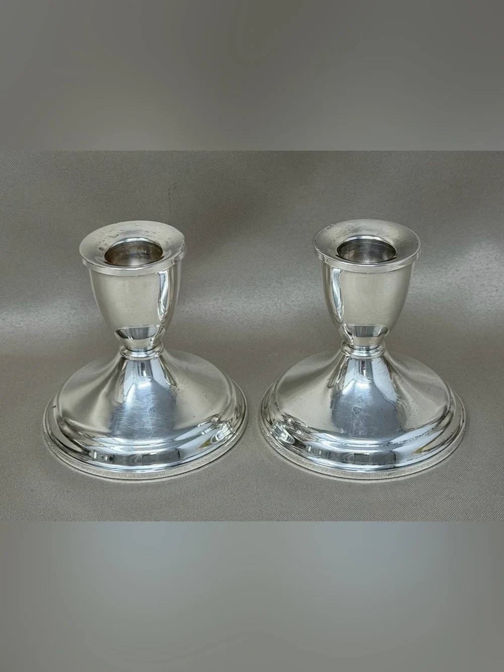 Vintage Duchin Creation Sterling Silver Weighted Candlesticks Pair